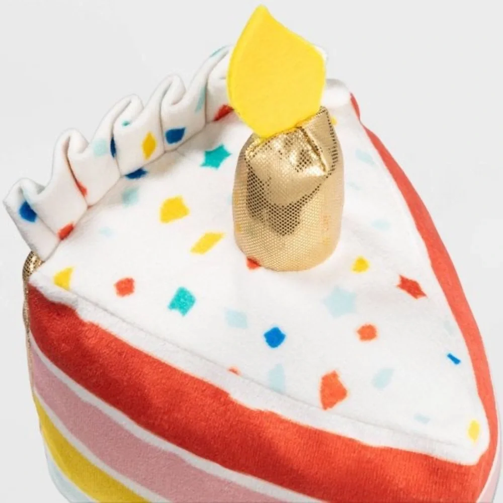 Birthday Cake Slice Plush Dog Toy Nwt